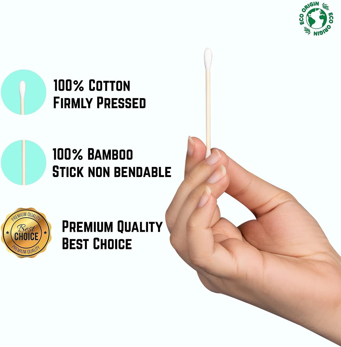 600 Bamboo Cotton Buds |100% Eco-Friendly Biodegradable | Cotton Wool Buds Q Tips | Compostable Bamboo Earbuds | Recycled Plastic Free Packaging | 6x100 Ear Buds Cotton… (600 Count)