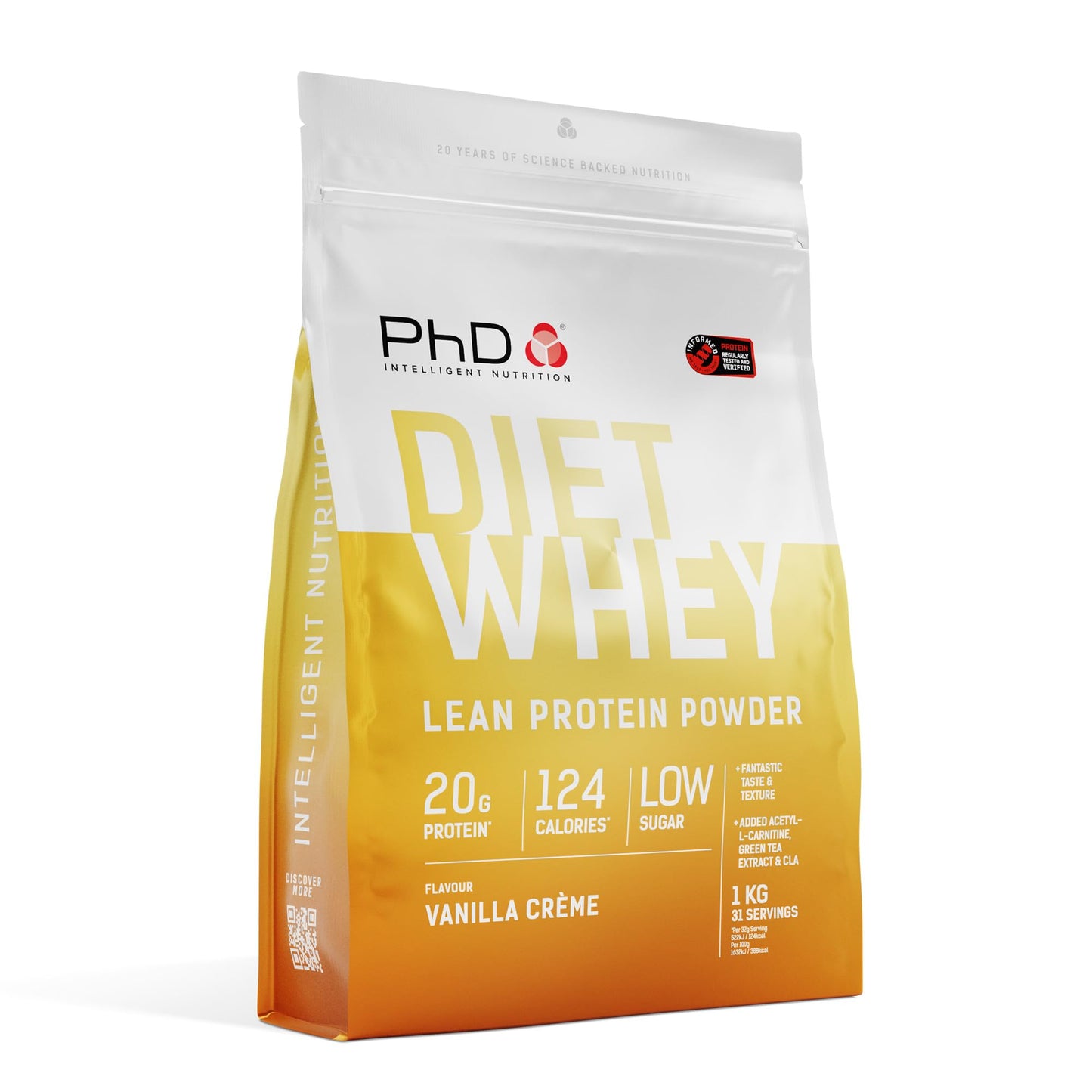 PhD Nutrition Diet Whey Low Calorie Protein Powder, Low Carb, High Protein Lean Matrix, Chocolate Peanut Butter Protein Powder, High Protein, 40 Servings Per 1 kg Bag