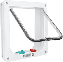 Cat Door for Windows, Pet Doors and Sliding Door, Safety Pet Door with 4 Way Lock, Weatherproof Cat Flap for Thin Door and Wall(Medium, 17cm x 16cm Flap)