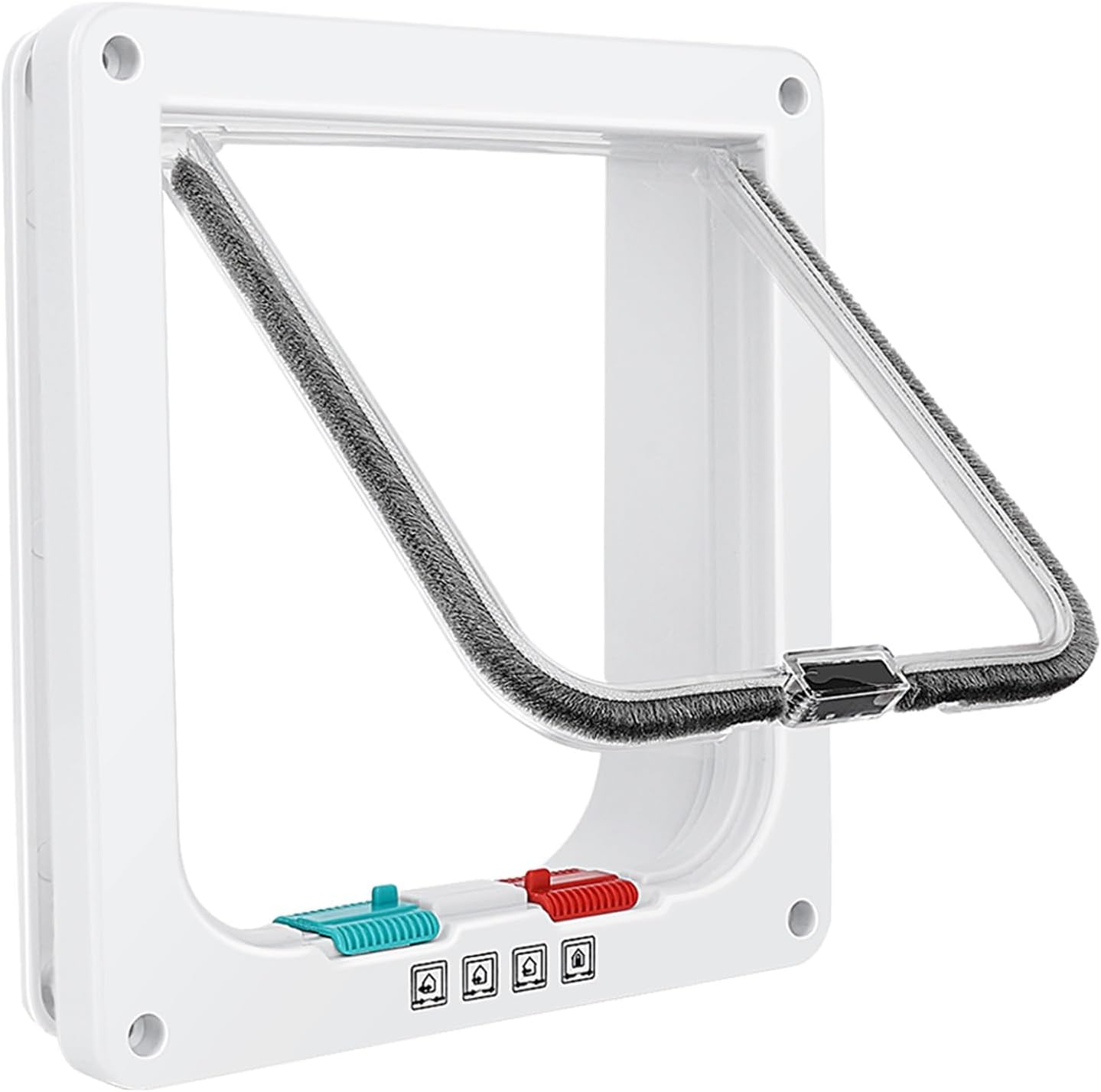 Cat Door for Windows, Pet Doors and Sliding Door, Safety Pet Door with 4 Way Lock, Weatherproof Cat Flap for Thin Door and Wall(Medium, 17cm x 16cm Flap)