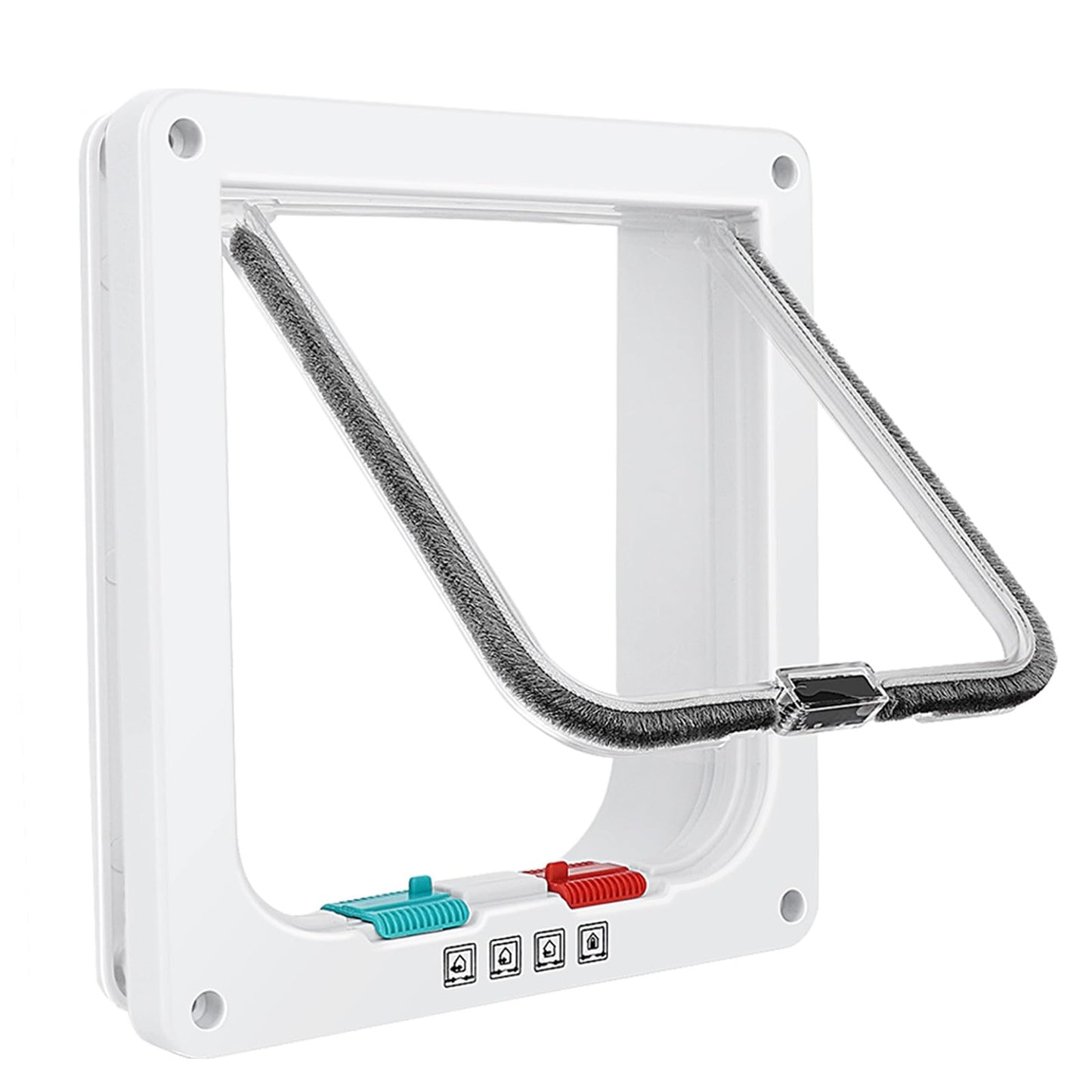 Cat Door for Windows, Pet Doors and Sliding Door, Safety Pet Door with 4 Way Lock, Weatherproof Cat Flap for Thin Door and Wall(Medium, 17cm x 16cm Flap)