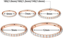 hengkaixuan CZ/Opal Nose Rings Conch Jewellery Septum Clicker 316L Surgical Steel Segment Ring Helix Cartilage Earrings Hoop Daith Tragus Rook Piercing Jewellery