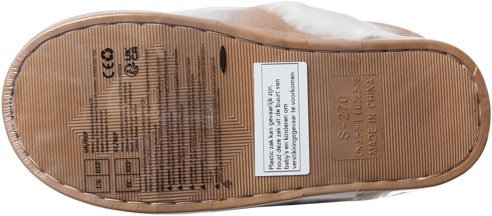 Womens Slipper Memory Foam Fluffy Slip-on House Suede Fur Lined/Anti-Skid Sole, Indoor & Outdoor