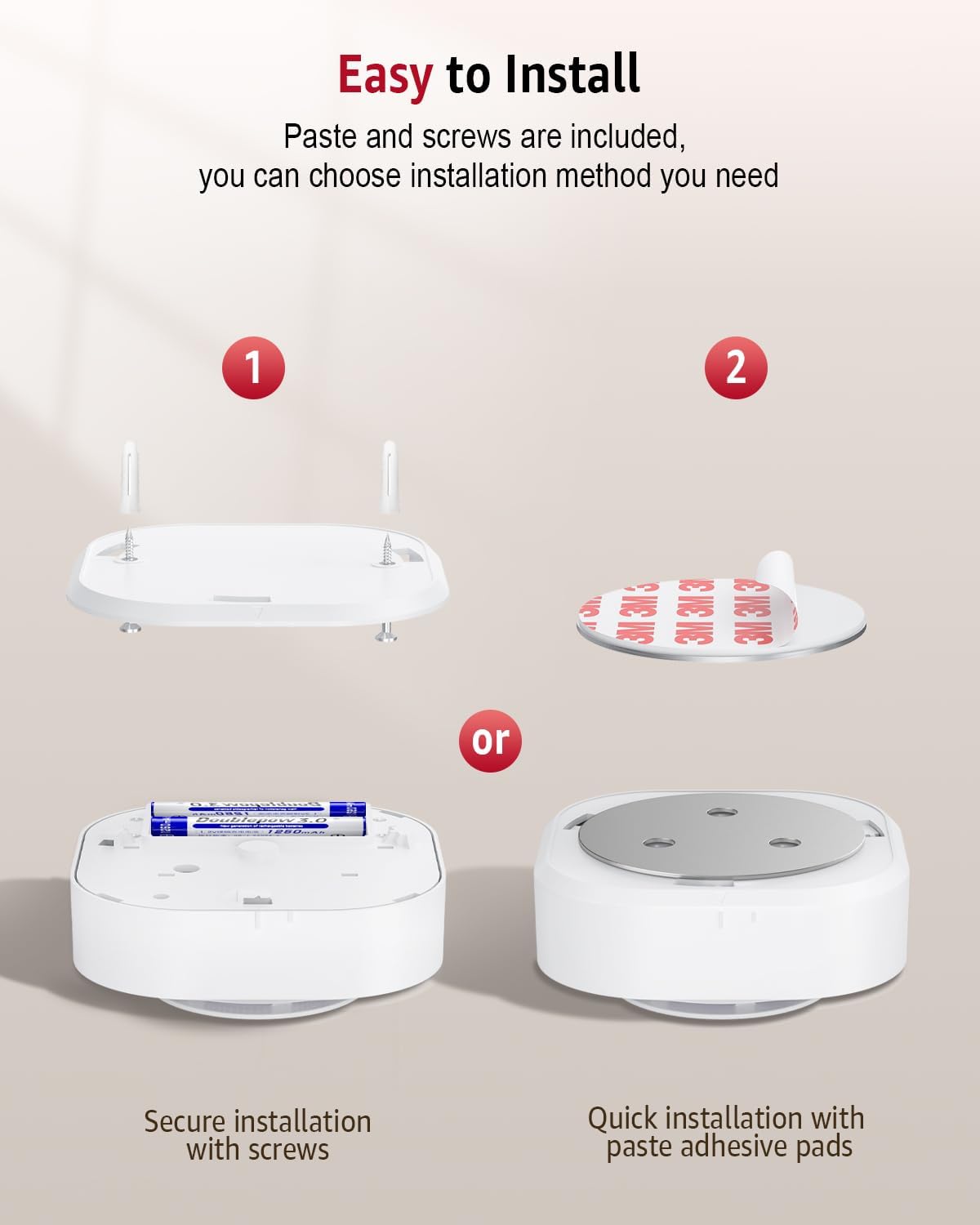 Smoke Alarms for Home, Smoke Alarm with 10 Years Life, Optical Fire Alarms for Home with LED Indicator and 80dB Audible, Smoke Detector Supplied with Fixing Kit Fully Certified
