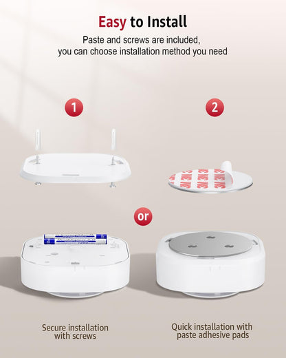 Smoke Alarms for Home, Smoke Alarm with 10 Years Life, Optical Fire Alarms for Home with LED Indicator and 80dB Audible, Smoke Detector Supplied with Fixing Kit Fully Certified