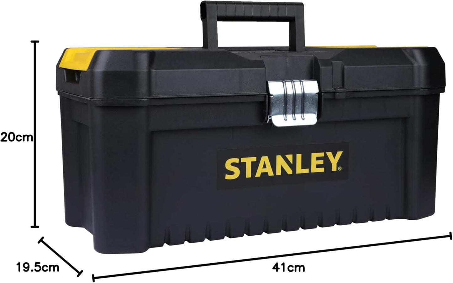 STANLEY Essential Tool Box (16in), Durable Storage Solution with Removable Tote Tray and Organisers, for Parts and Tools Storage, STST1-75518