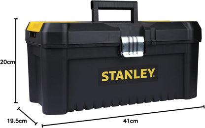 STANLEY Essential Tool Box (16in), Durable Storage Solution with Removable Tote Tray and Organisers, for Parts and Tools Storage, STST1-75518