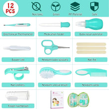Baby Grooming Kit Newborn Care - 10PCS Baby Health Care Set Portable Baby Care Kit, Safety Cutter Baby Nail Kit for Nursing Baby Heath and Grooming (Mint Green)
