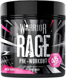 Warrior Rage - Pre-workout Powder - 392g - Energy Drink Supplement with Vitamin C, Beta Alanine and Creatine Gluconate - 45 Servings (Blazin' Berry)
