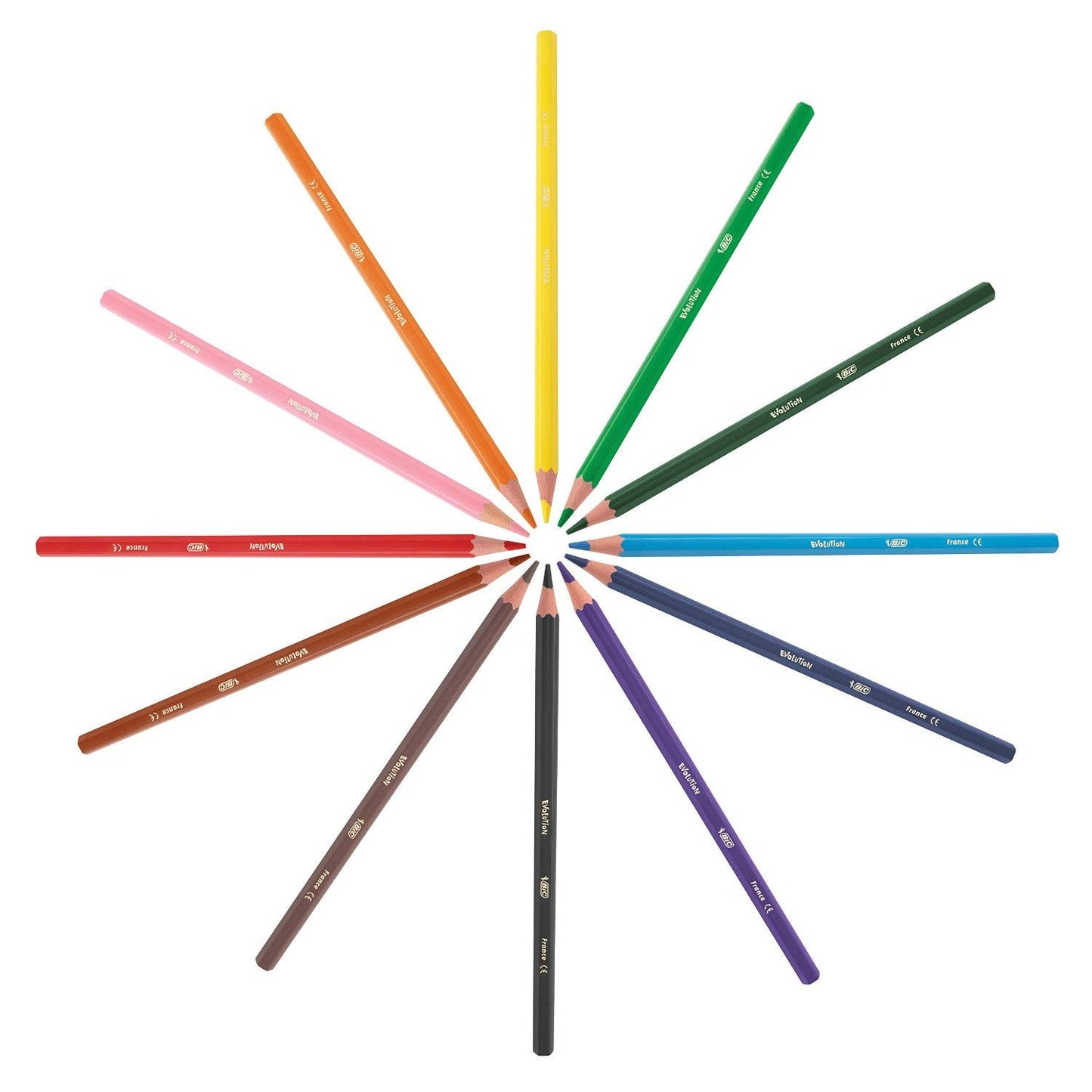 BIC Kids Evolution Coloured Pencils, Vivid Colouring Pencils, Easy to Sharpen BIC Pencils, School Supplies, 36 Pack