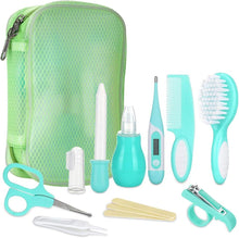 Baby Grooming Kit Newborn Care - 10PCS Baby Health Care Set Portable Baby Care Kit, Safety Cutter Baby Nail Kit for Nursing Baby Heath and Grooming (Mint Green)
