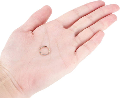 hengkaixuan CZ/Opal Nose Rings Conch Jewellery Septum Clicker 316L Surgical Steel Segment Ring Helix Cartilage Earrings Hoop Daith Tragus Rook Piercing Jewellery