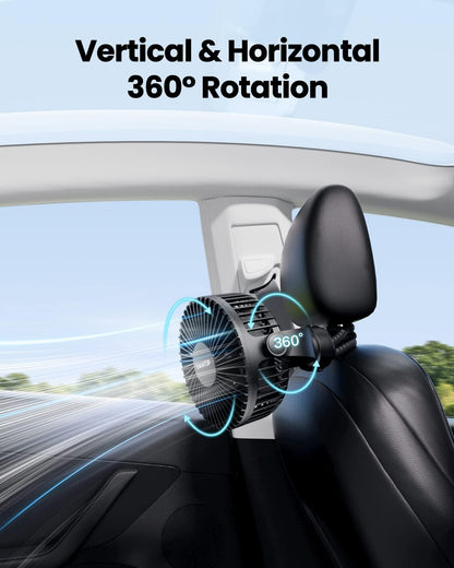 Mini Portable Pram Fan, Rechargeable Small Clip on Fan for Stroller, Detachable 3 Speed 360 Degree Rotate Flexible Tripod Handheld Desk Cooling Car Seat Crib Treadmill Travel Black (SF40)