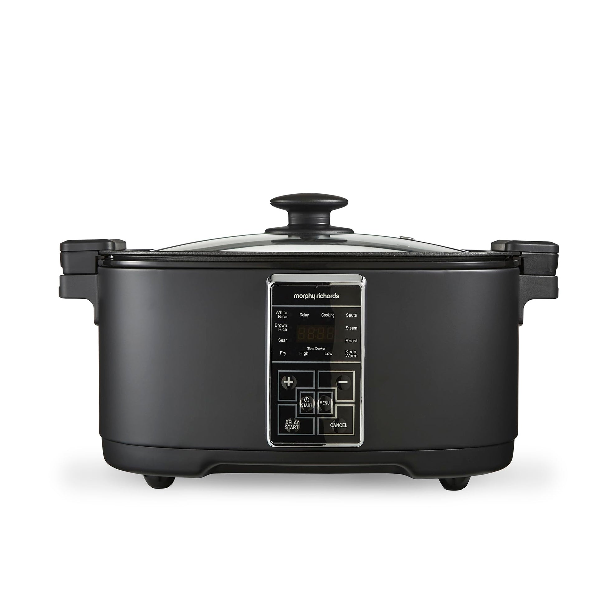Morphy Richards 3.5L Sear & Stew Slow Cooker, Shatter Resistant Aluminium Pot, 3 Heat Settings, Hob Proof, Easy Clean, 163W, Black, 460012