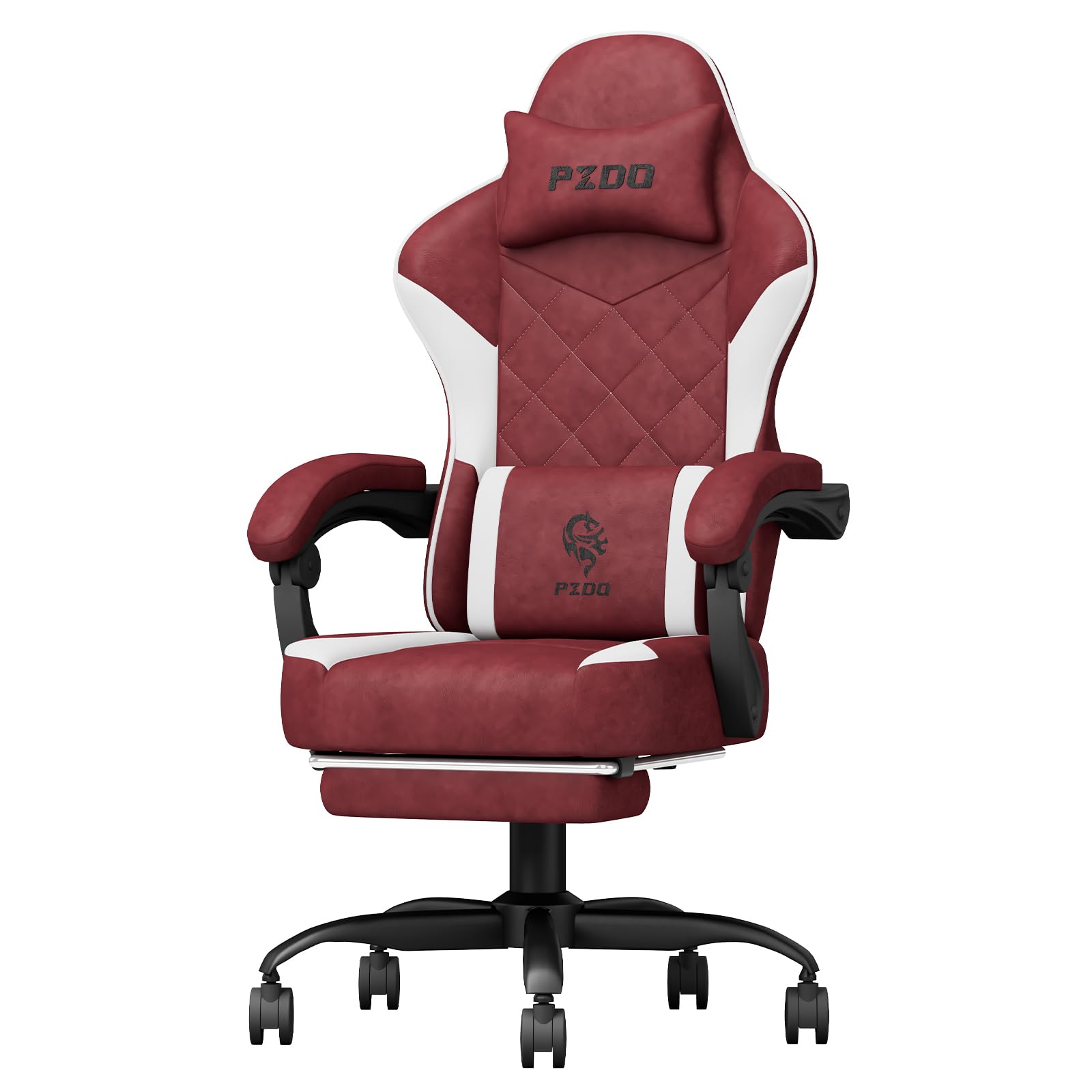 Gaming Chair, Gaming Chairs for Adults, Ergonomic Computer Chair with Footrest, Reclining Pc Gamer Chairs with Headrest and Lumbar Support, Technical Fabric, Black, 350LBS