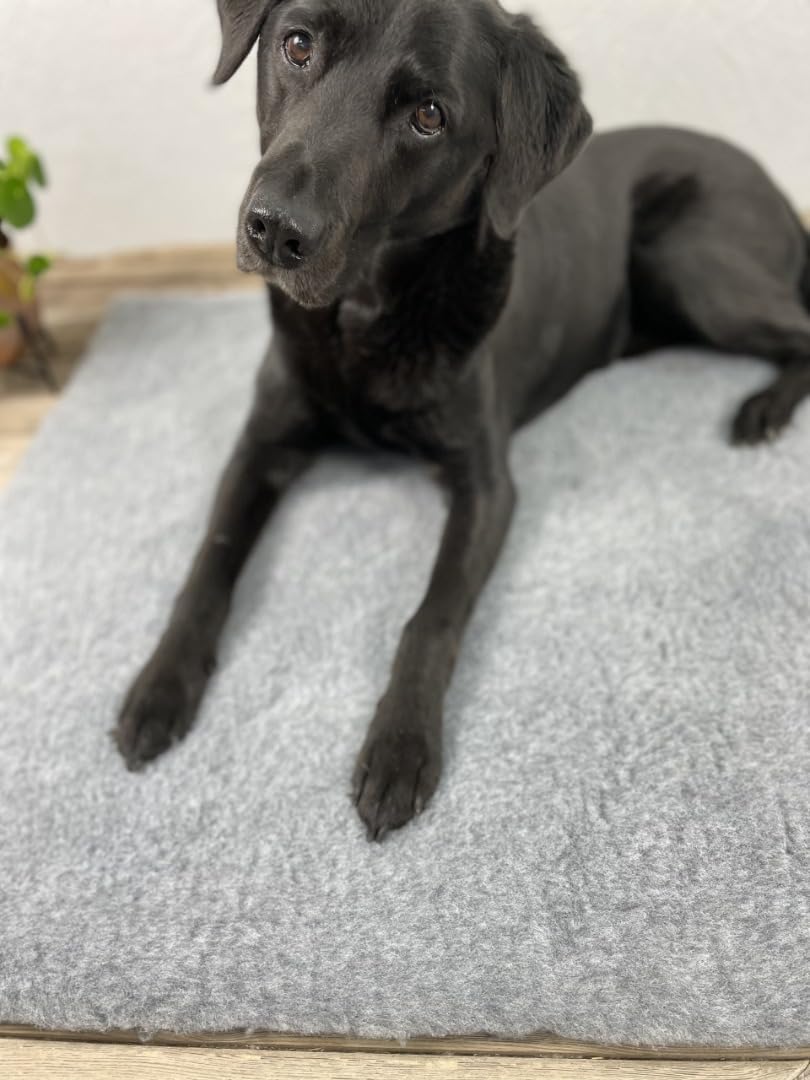 Traditional Grey High-Grade Vet Bedding 30mm Cut in Squares & Rolls. THICK WHELPING FLEECE DOG PUPPY PRO BED Size: 75cm x 51cm