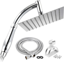 Rainfall Shower Head and Hose, Big Shower Head Set for High Pressure Shower Replacement, Universal Showers Head with 1.5m Hose and Bracket, Shower Hose and Head with Wall Mount Holder