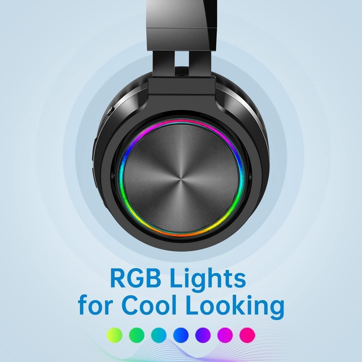 Bluetooth Headphones Over Ear, Wireless Headphones Over Ear, Foldable Lightweight Wireless Headphones with Built-in Noise Reduction Microphone for Online Class, Office, PC, Phone