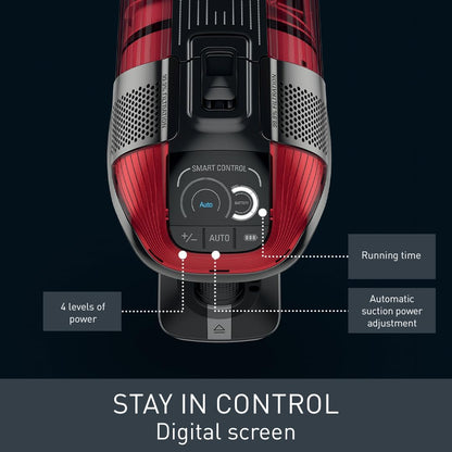 Tefal Cordless Stick Vacuum Cleaner X-Force 12.60 – 45 min Runtime, Handheld & Flexible Vacuum Cleaner, Car Tool, Red, TY98A1GO