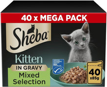 Sheba Sauce Collection Cat Food Pouch for Kitten Mixed Selection in Gravy 40x85g