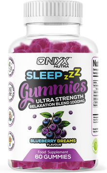 Sleep Gummies with Magnesium | Blueberry Dreams Flavour | Night Bedtime Support | Vegan Chewable Gummys 60 Gummies (30 Servings)