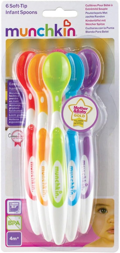 Munchkin Soft Tip Infant Spoons, 1 Pack of 6 spoons