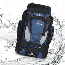 80L Extra Large Hiking Camping Backpack Rucksack Waterproof Travel Luggage Bag Blue
