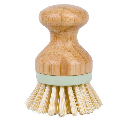 Japanese Style Pure Solid Wood Round Head Pliable Cooktop Dishwashing Brush