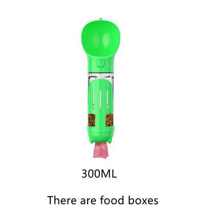 4 in 1 Pet Multi-functional Water Bottle Capacity: 300ml - 500ml
