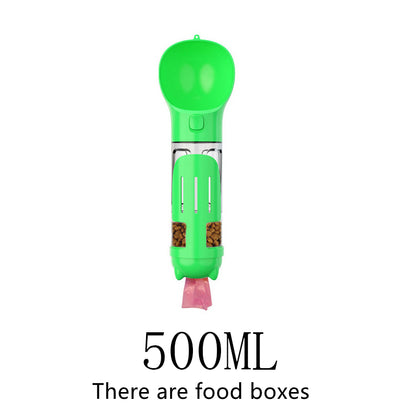 4 in 1 Pet Multi-functional Water Bottle Capacity: 300ml - 500ml
