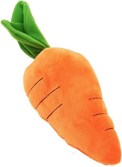 TUGME Cute Carrot With Soft Squeaker Carrot Shape Pet Plush Toy With Sound Bite-Resistant Soft Comfortable Dog Toy