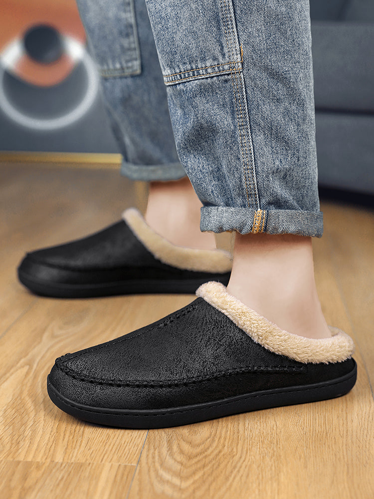 Indoor Warm Anti Slip And Plush Cotton Shoes For Men