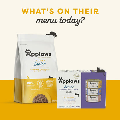 Applaws 100% Natural Wet Cat Food, Pouch Multipack Chicken Selection in Broth 70g, (12 x 70 g Pouches)