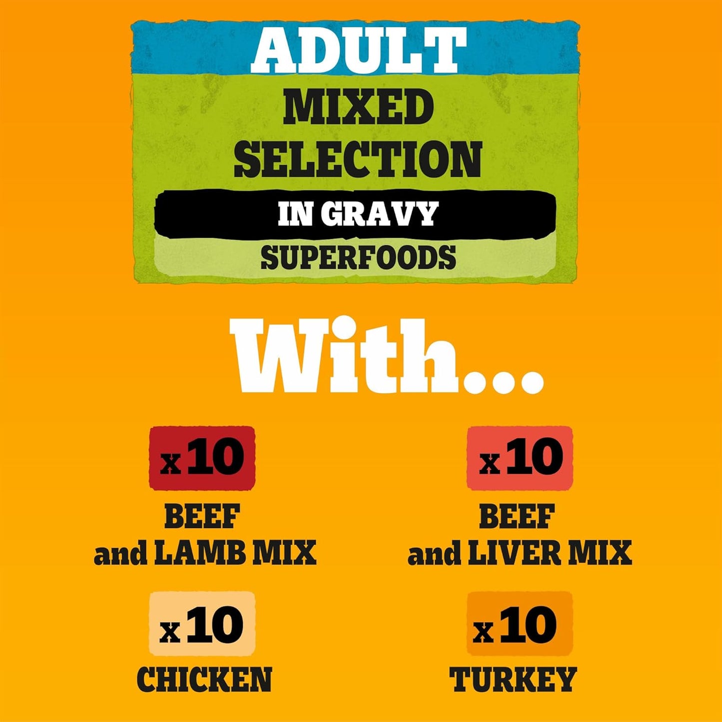 PEDIGREE - Adult Wet Dog Food Pouches - 40 x 100 g - Mixed Selection in Gravy - Dog Food Wet Bulk Pack