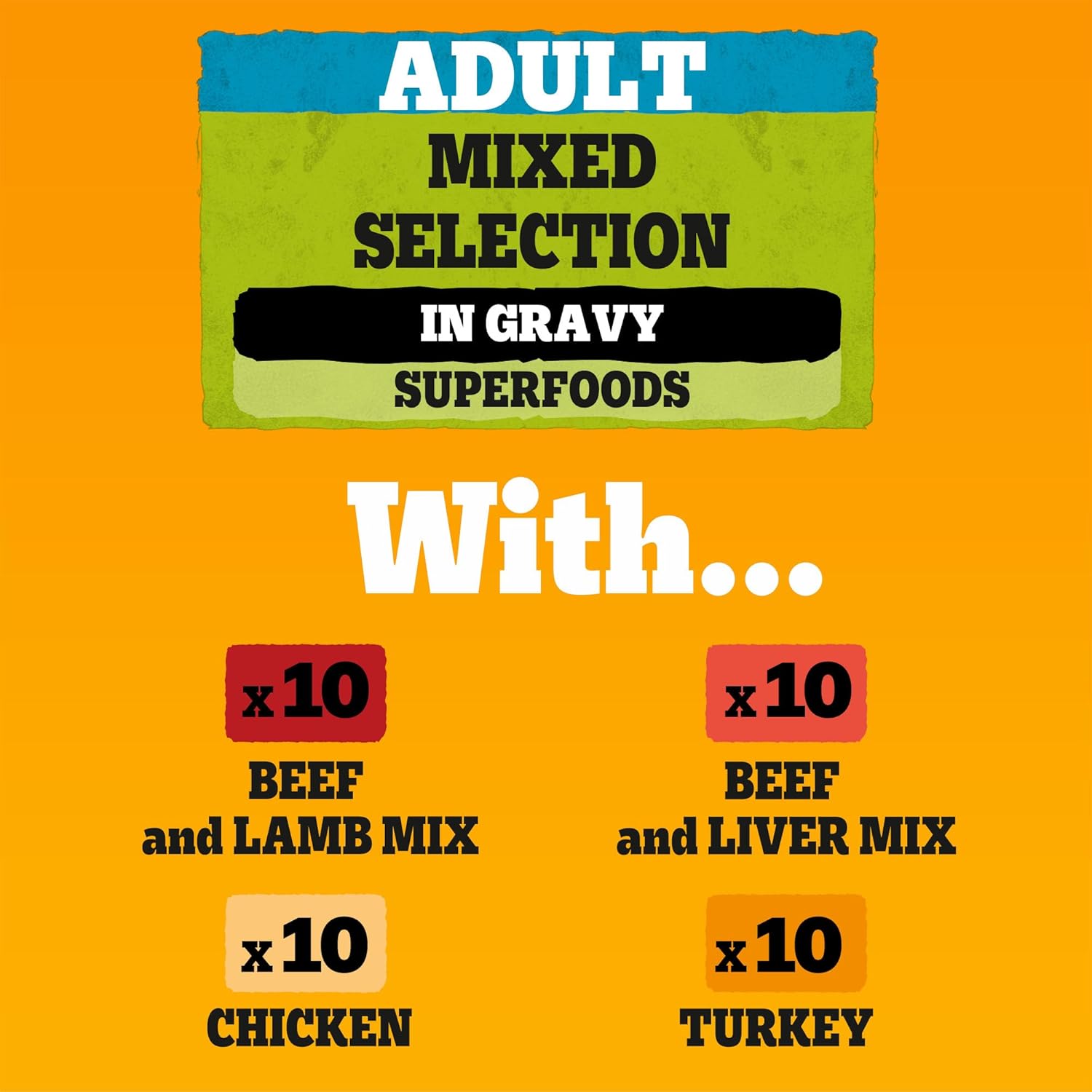 PEDIGREE - Adult Wet Dog Food Pouches - 40 x 100 g - Mixed Selection in Gravy - Dog Food Wet Bulk Pack