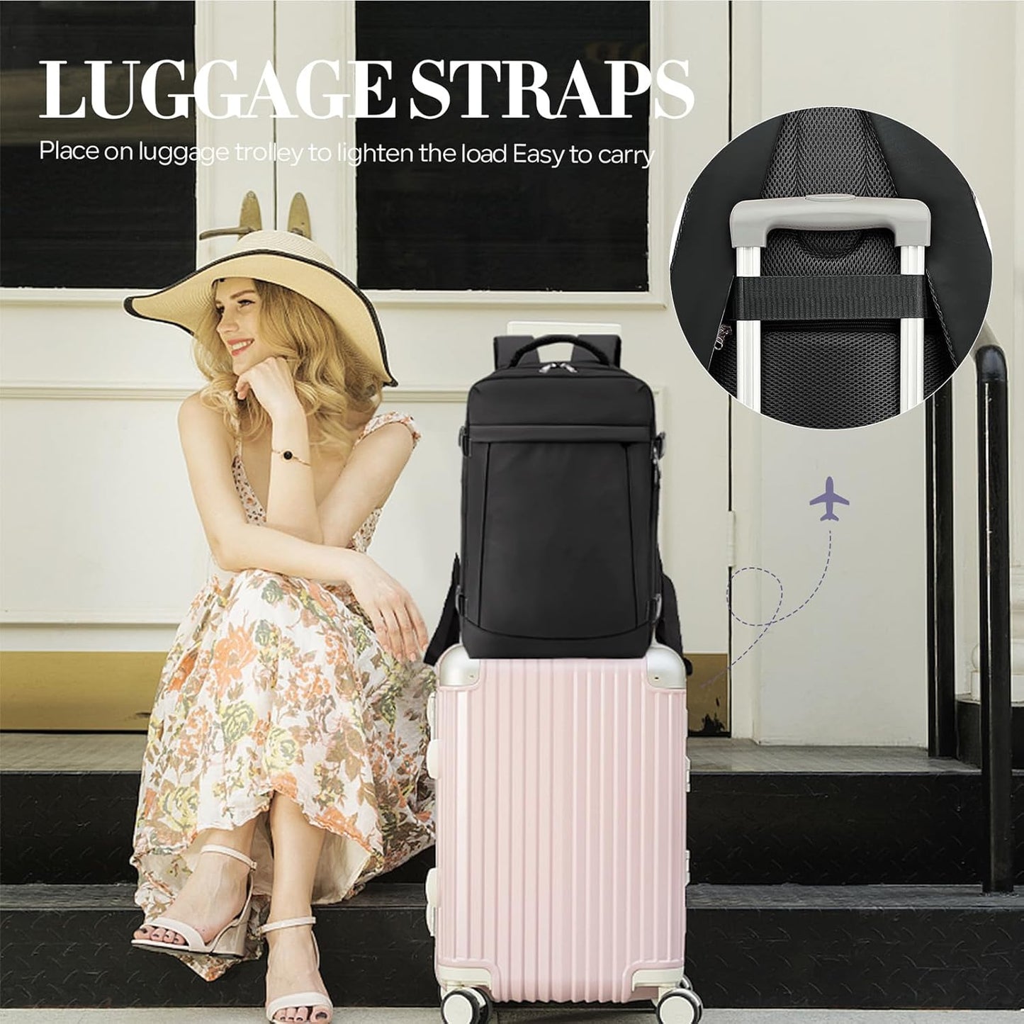 for Ryanair Cabin Bags 40x30x20, for Easyjet Cabin Bag 45x36x20, Underseat Travel Backpack 40x20x25 Cabin Size for Airplane, Carry-ons Hand Luggage Bag 55 x 40 x 20 for Men and Women