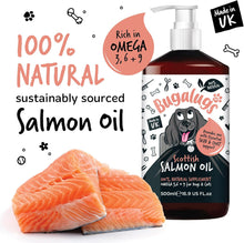 Bugalugs Scottish Salmon Oil For Dogs & Cats, Dog Supplement Support for Skin And Coat, Itchy Skin & Moulting, Omega 3 Fish Oil (Salmon, 500ml)