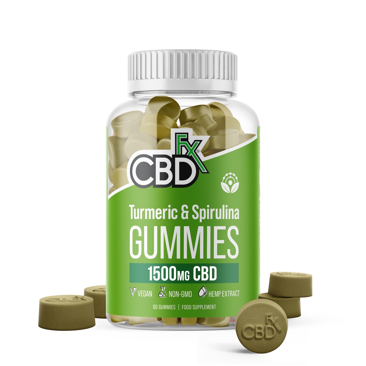 CBDfx 1500mg High Strength Mixed Berry CBD Gummies, 25mg per Gummy, Natural Sleep and Anxiety Support, Vegan Gummies No THC (60x Bottle)