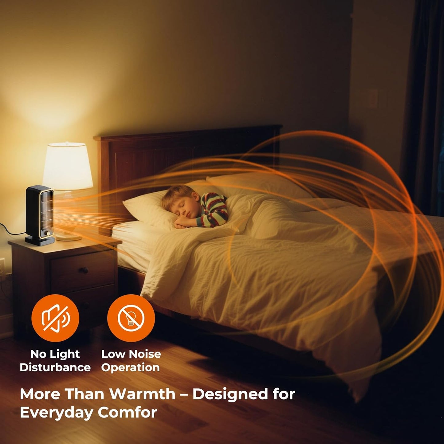 Electric Heater - 900W Portable Fan Heater, PTC Ceramic Heaters with 3 Modes, Low Noise Small Space heater with Overheat and Tip-over Protection, for Home Bedroom Office, Winter Gift
