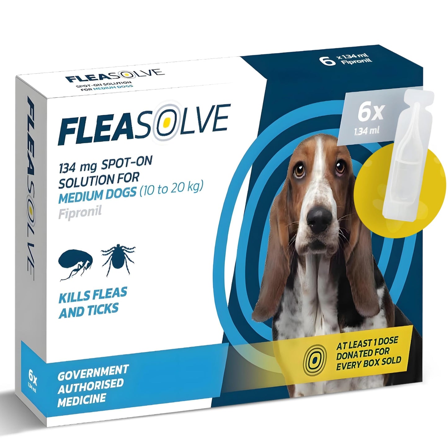 Cat Flea Treatment Spot On x 6 - Flea Treatment Cat Spot On for Cats & Kittens Over 1kg - 6 Pipettes, 6 Doses - Fast-Acting FleaSolve Solution