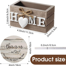 Queekay Housewarming Gifts for Home Decoration Wooden Heart Coasters for Drinks 6 Set Farmhouse Coasters with Holder Funny for Family Coffee Table Protection, 4''(Classic Farmhouse,Home)