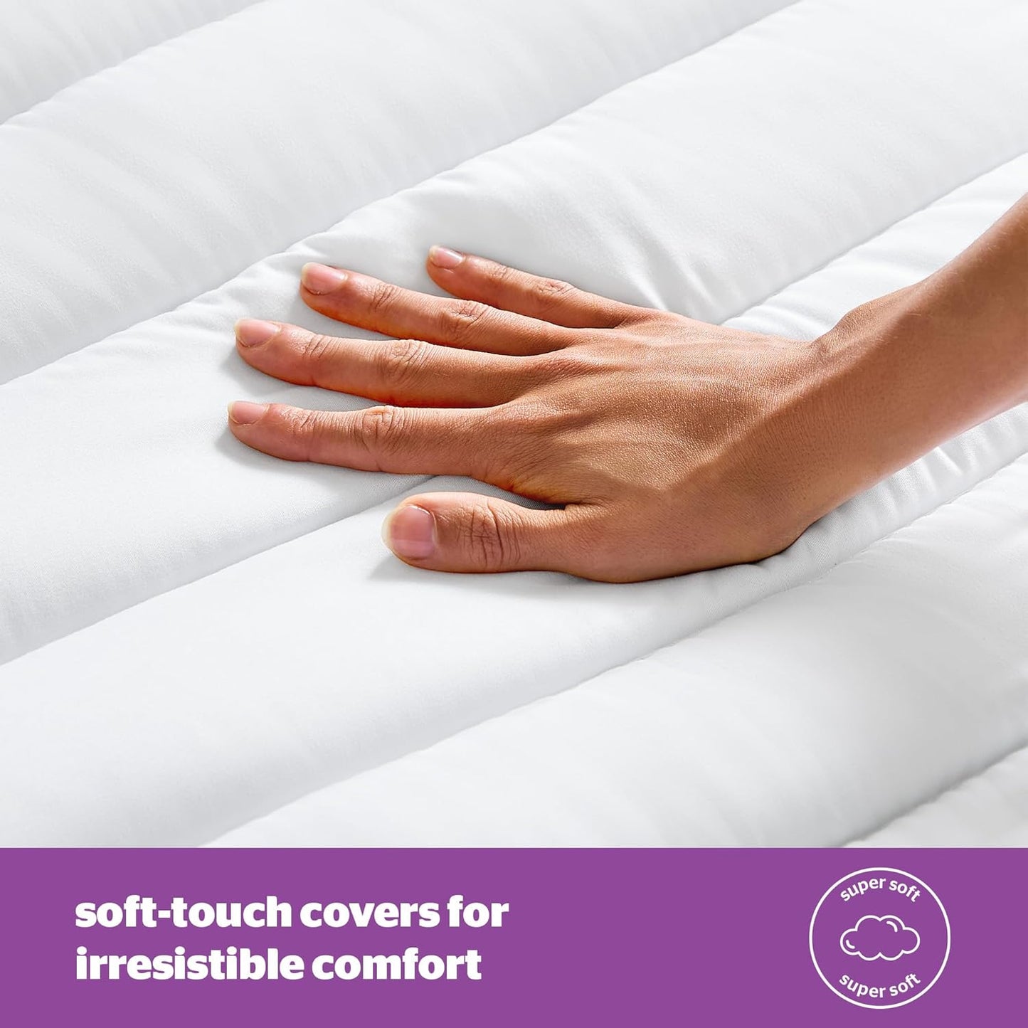 Silentnight Deep Sleep Mattress Topper Double Bed - Soft Supportive Comfortable Durable Bed Topper with Easy Fit Elasticated Straps - Hypoallergenic and Machine Washable - Double - 190x135cm