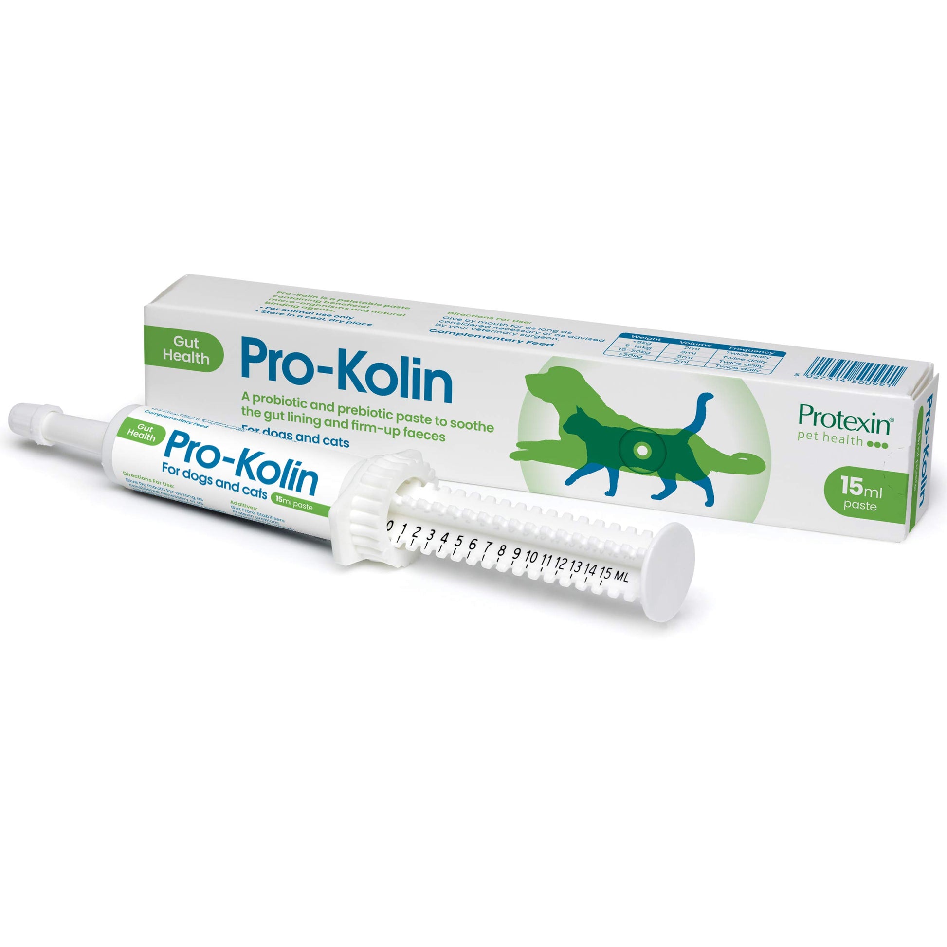 Protexin pet health Pro-Kolin for Dogs and Cats Probiotic Paste and Syringe, 60 ml (Pack of 1)