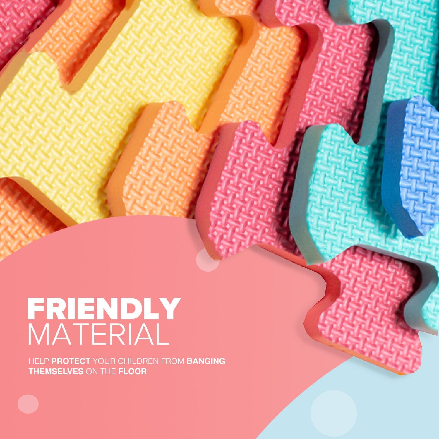 Foam Baby Play Mat (29x29cm) – Thick & Soft EVA Foam Interlocking Floor Tile Matting for Children – Large Multi Colour, Safe & Comfortable 7mm Thick Play Flooring (9pc)