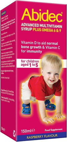Abidec Kid Multivitamin Syrup – has Vitamin D for Normal Growth and Development of Bones in Children - Blend of 12 Essential Vitamins – Contains Omega 6 & 9 - Suitable for Kids Aged 1-5 - 150ml
