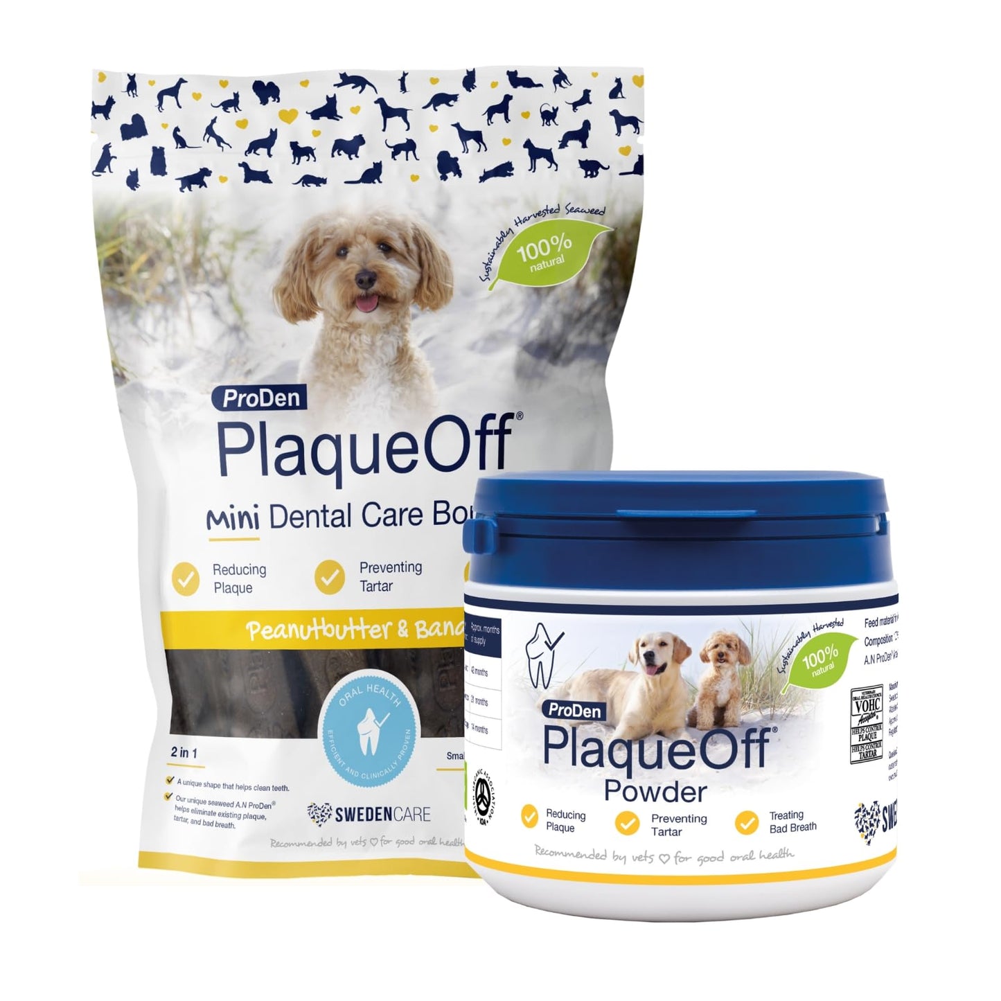 Powder for Dogs & Cats, Tartar & Bad Breath Remover 100% Natural Teeth Cleaner and Plaque Remover 60 g