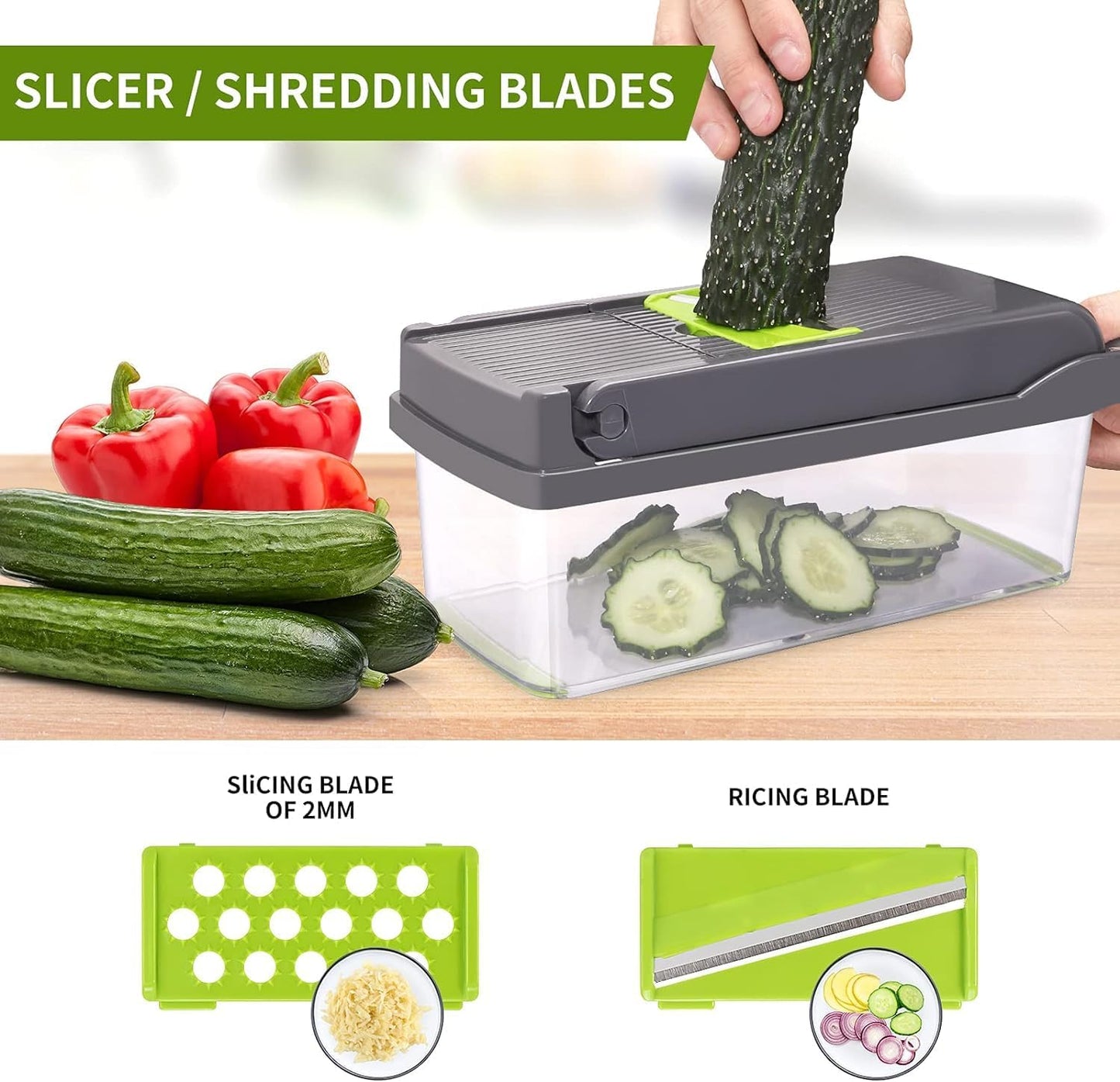 Tirana 19 in 1 Vegetable Chopper Box Onion Chopper Salad Chopper Food Dicer Mandoline Vegetable Slicer Mandolin Slicer Onion Cutter