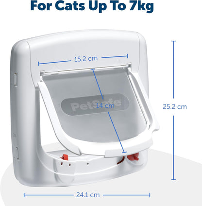 PetSafe, Deluxe Magnetic Cat Flap, Selective Entry, 4 Way Locking, White
