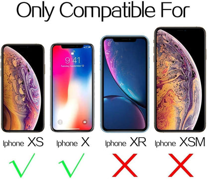 LeYi for iPhone X Case/iPhone XS Case and 2 Tempered Glass Screen Protector,Ring Holder Military Grade Protective Shockproof Tough Silicone Hard Phone Cover for iPhone X/XS 5.8'' Black