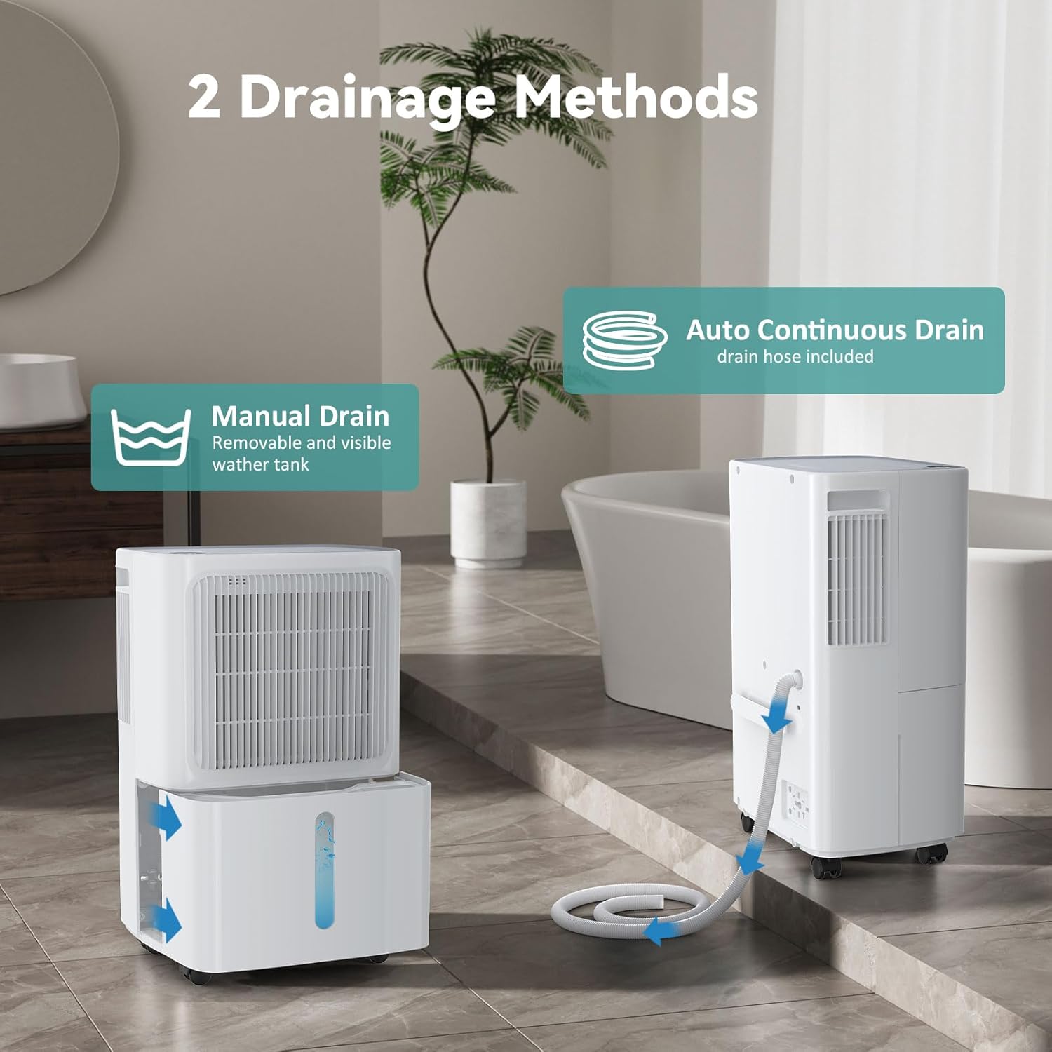 LEENON Dehumidifiers for Home 16L/Day Compressor Dehumidifier for Bedroom with Ultra-Quiet Sleep Mode Drying Clothes, Auto Off, 24H Timer, Continuous Drainage, Humidity Sensor, for Basement Home Damp
